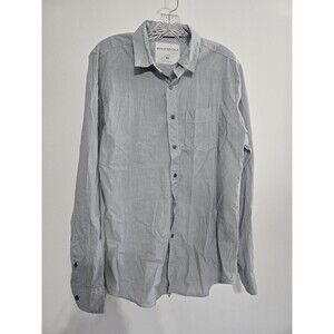 Aeropostale Men’s Button Down Long Sleeve Collar Shirt Medium Blue White Striped